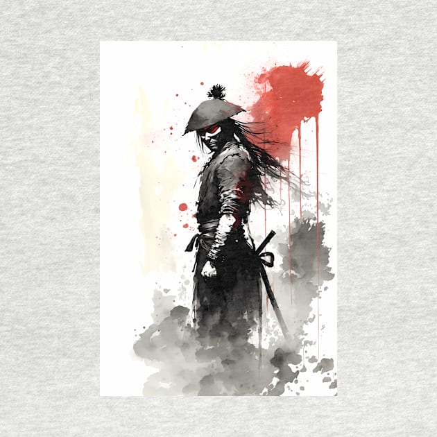 Inky Samurai Standing Watch by TortillaChief